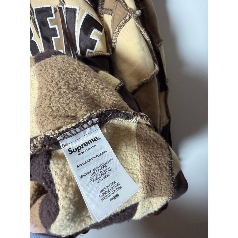 Supreme Reverse Patchwork Zip Up Hooded Sweatshirt - image 6